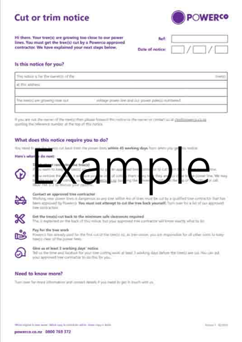 TOP notice form